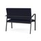 Lesro Newport 2 Seat Tandem Seating Metal Frame No Center Arms, Charcoal, OH Navy Upholstery NP1501 - alternate 2